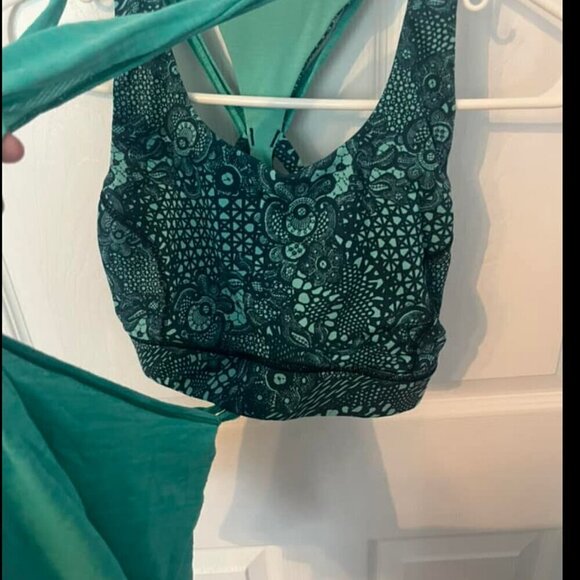 Lululemon Twist and Toil Tank Heathered Bali Breeze/Pretty Lace Bali Breeze sz 4 - Picture 4 of 8